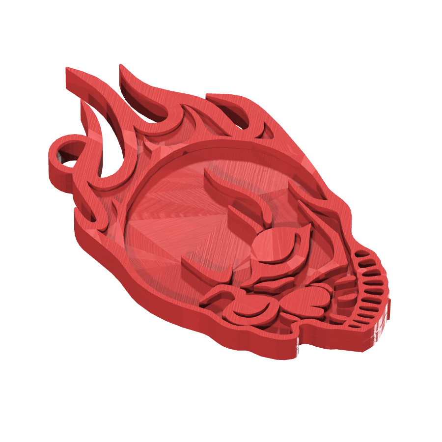 bild nr 7 på produkten: Nyckelring i form av en flammande skalle, inspirerad av rebelliska och modiga teman, perfekt för den som vill göra ett uttalande med sina tillbehör