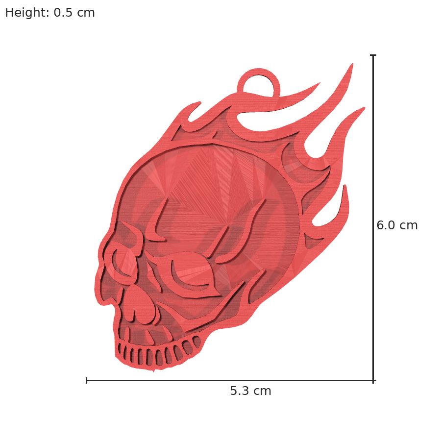 bild nr 8 på produkten: Nyckelring i form av en flammande skalle, inspirerad av rebelliska och modiga teman, perfekt för den som vill göra ett uttalande med sina tillbehör
