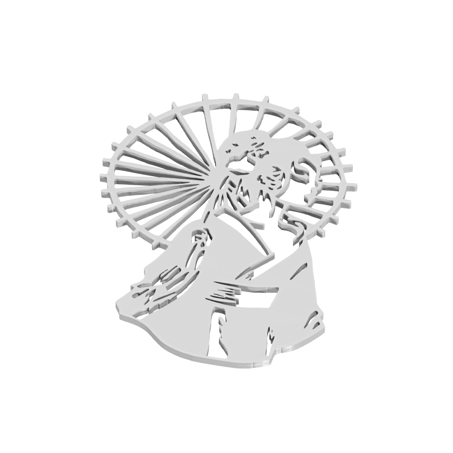 bild nr 1 på produkten: Väggkonst - 3D-printad Geisha-motiv, inspirerad av den klassiska japanska estetiken, perfekt för heminredning och dekoration