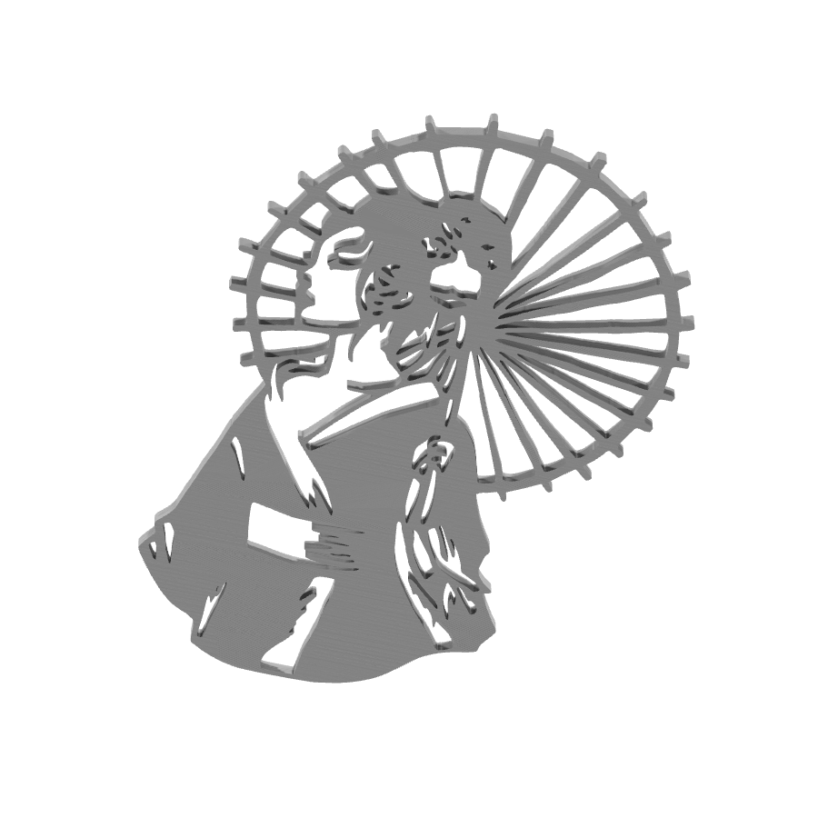 bild nr 5 på produkten: Väggkonst - 3D-printad Geisha-motiv, inspirerad av den klassiska japanska estetiken, perfekt för heminredning och dekoration