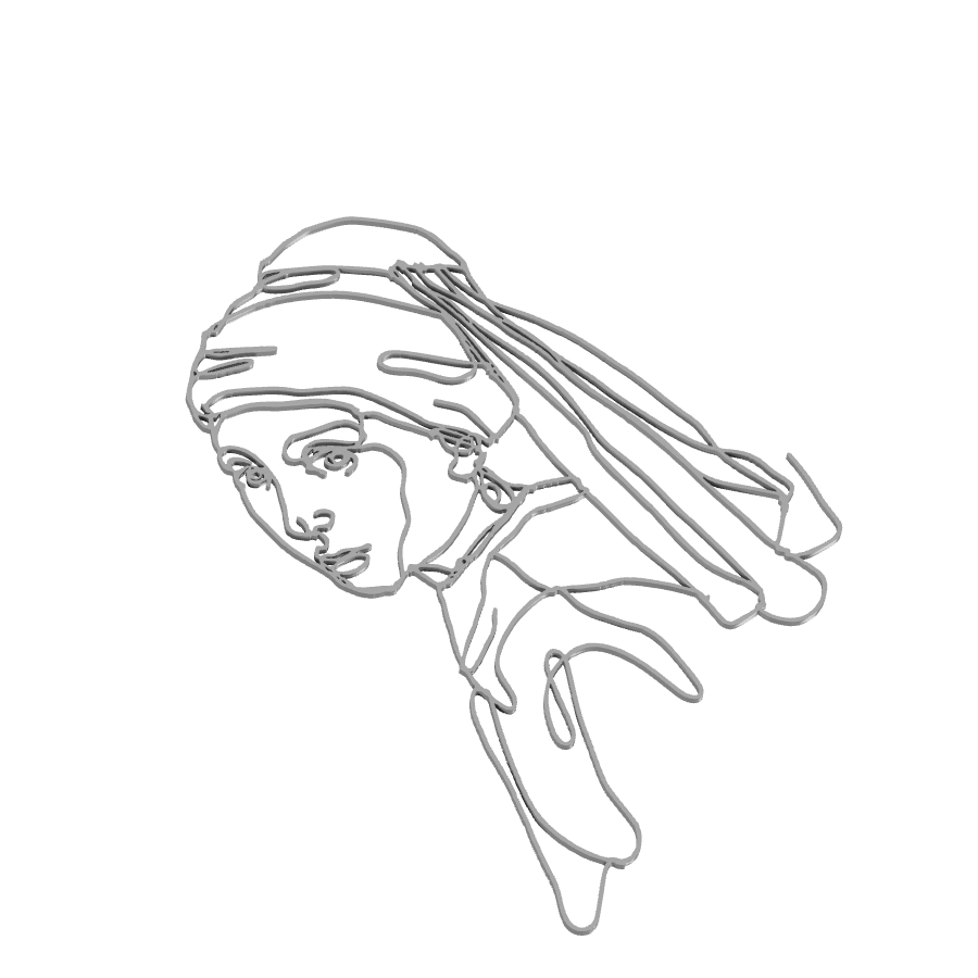 Bild på 3D printad produkt med namn: Väggkonst med kvinna i futuristisk stil, inspirerad av digital konst och teknik, perfekt för heminredning och teknikintresserade