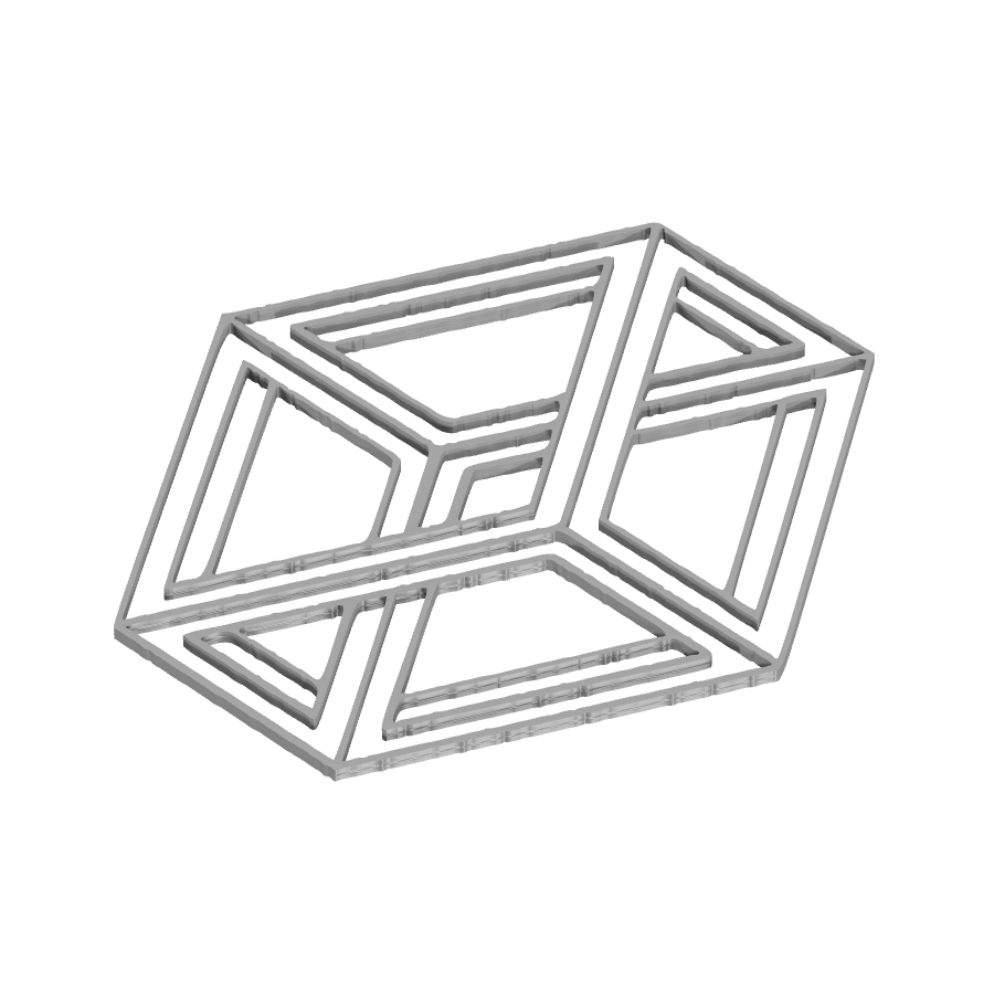 bild nr 1 på produkten: Väggkonst - optisk illision Impossiblebox, en mystisk och intressant 3D-printad dekorationsdetalj som inspirerar till eftertanke och samtal