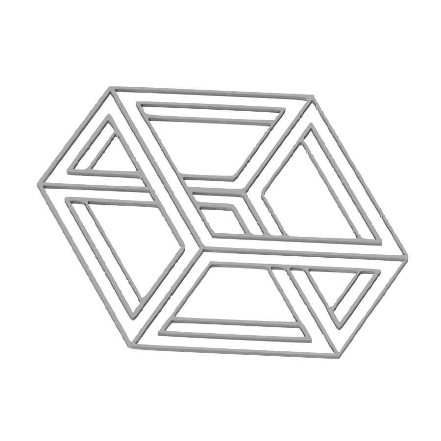 bild nr 3 på produkten: Väggkonst - optisk illision Impossiblebox, en mystisk och intressant 3D-printad dekorationsdetalj som inspirerar till eftertanke och samtal