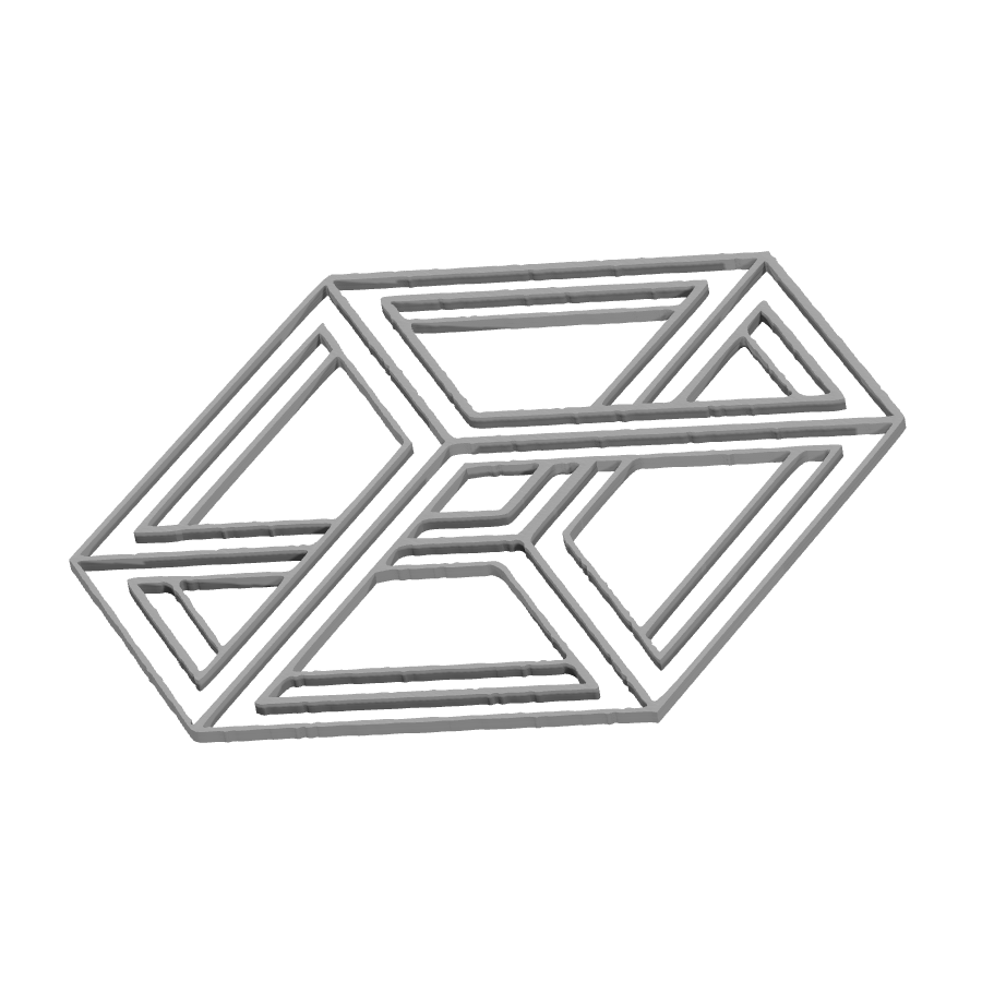 bild nr 6 på produkten: Väggkonst - optisk illision Impossiblebox, en mystisk och intressant 3D-printad dekorationsdetalj som inspirerar till eftertanke och samtal