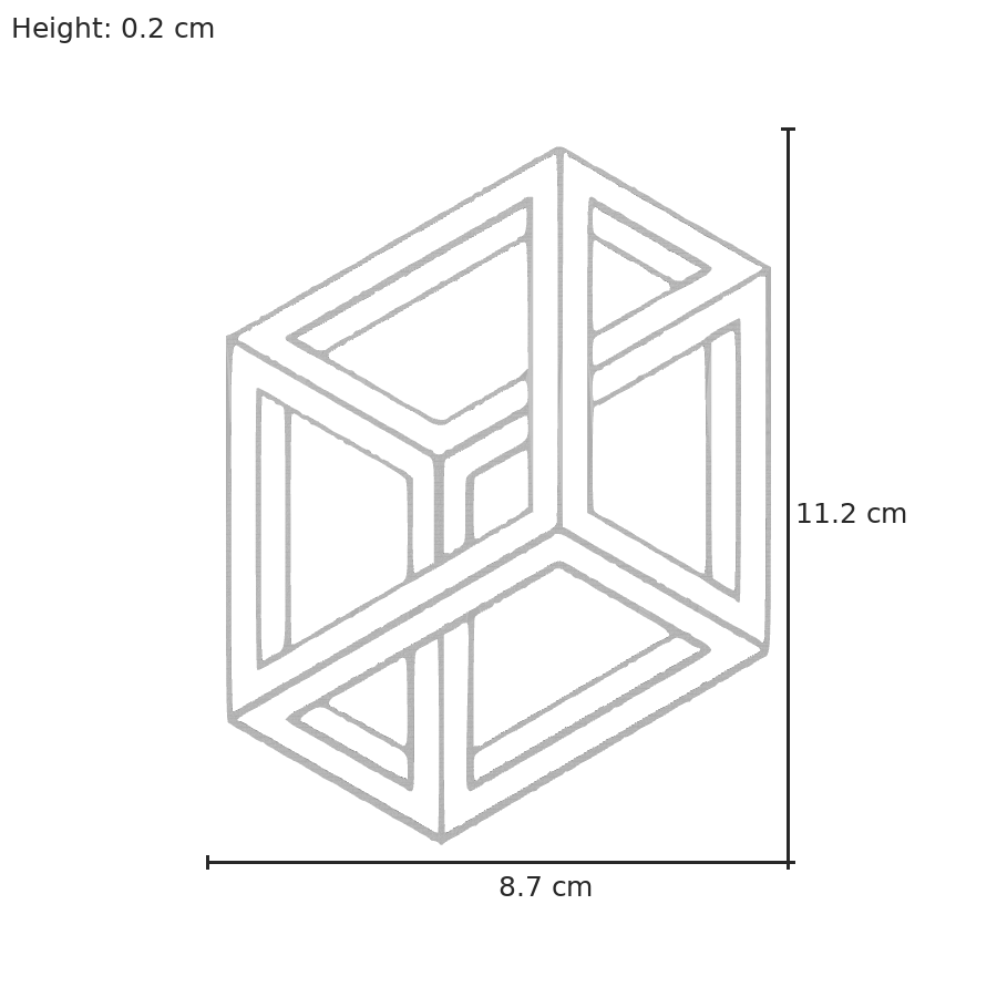 bild nr 8 på produkten: Väggkonst - optisk illision Impossiblebox, en mystisk och intressant 3D-printad dekorationsdetalj som inspirerar till eftertanke och samtal