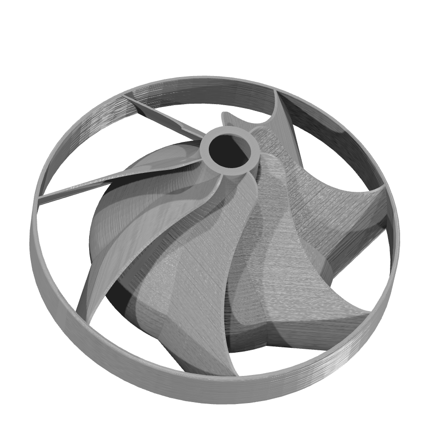 stor bild på produkten: Kompressorhjul / turbin, som dekoration eller för utbildningssyfte. för tekniskt intresserade