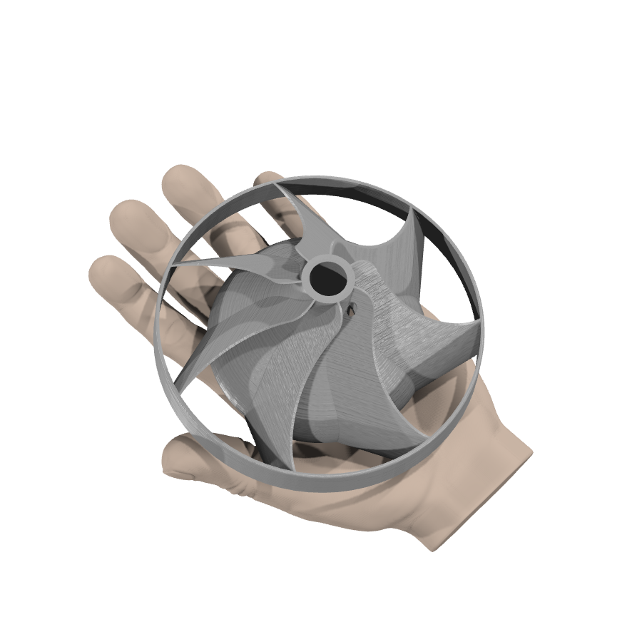 bild nr 4 på produkten: Kompressorhjul / turbin, som dekoration eller för utbildningssyfte. för tekniskt intresserade