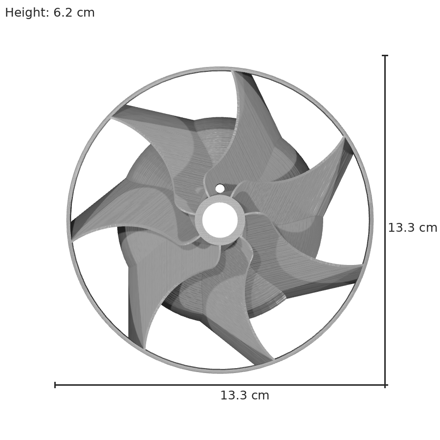 bild nr 8 på produkten: Kompressorhjul / turbin, som dekoration eller för utbildningssyfte. för tekniskt intresserade