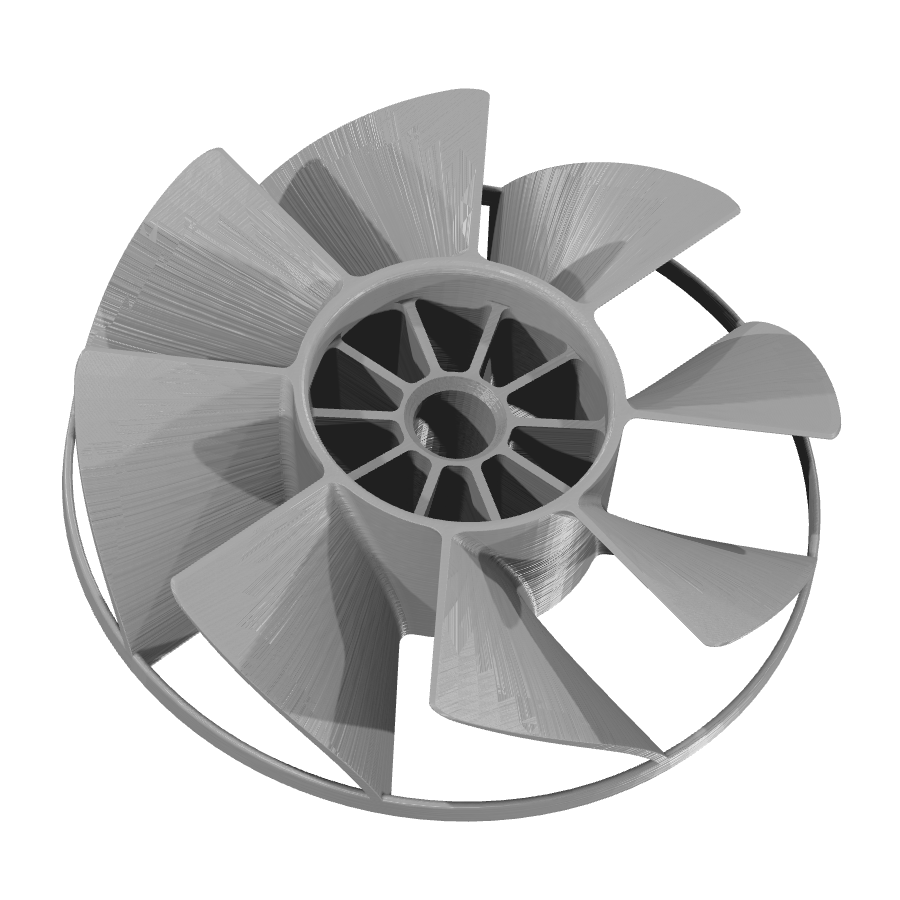 Bild på 3D printad produkt med namn: Kompressor, Turbin, kompressorhjul inspirerad av Ventola Compressore Fini V1, perfekt för 3D-utskrifter och tekniska projekt