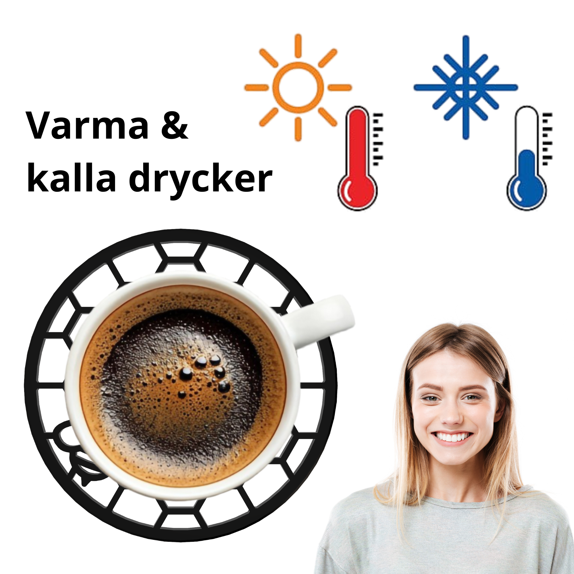 bild nr 2 på produkten: Underlägg med ett bi - 100 mm - Varma & Kalla Drycker