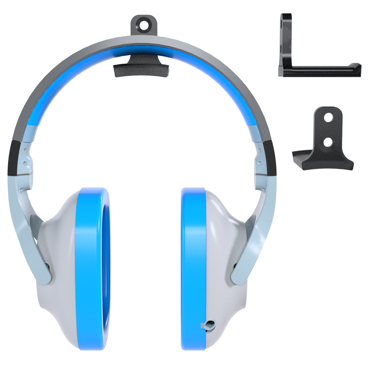Bild på 3D printad produkt med namn: Headset vägghållare för vanliga headset storlekar - Väggkrok - Hem - Hörlurar hållare