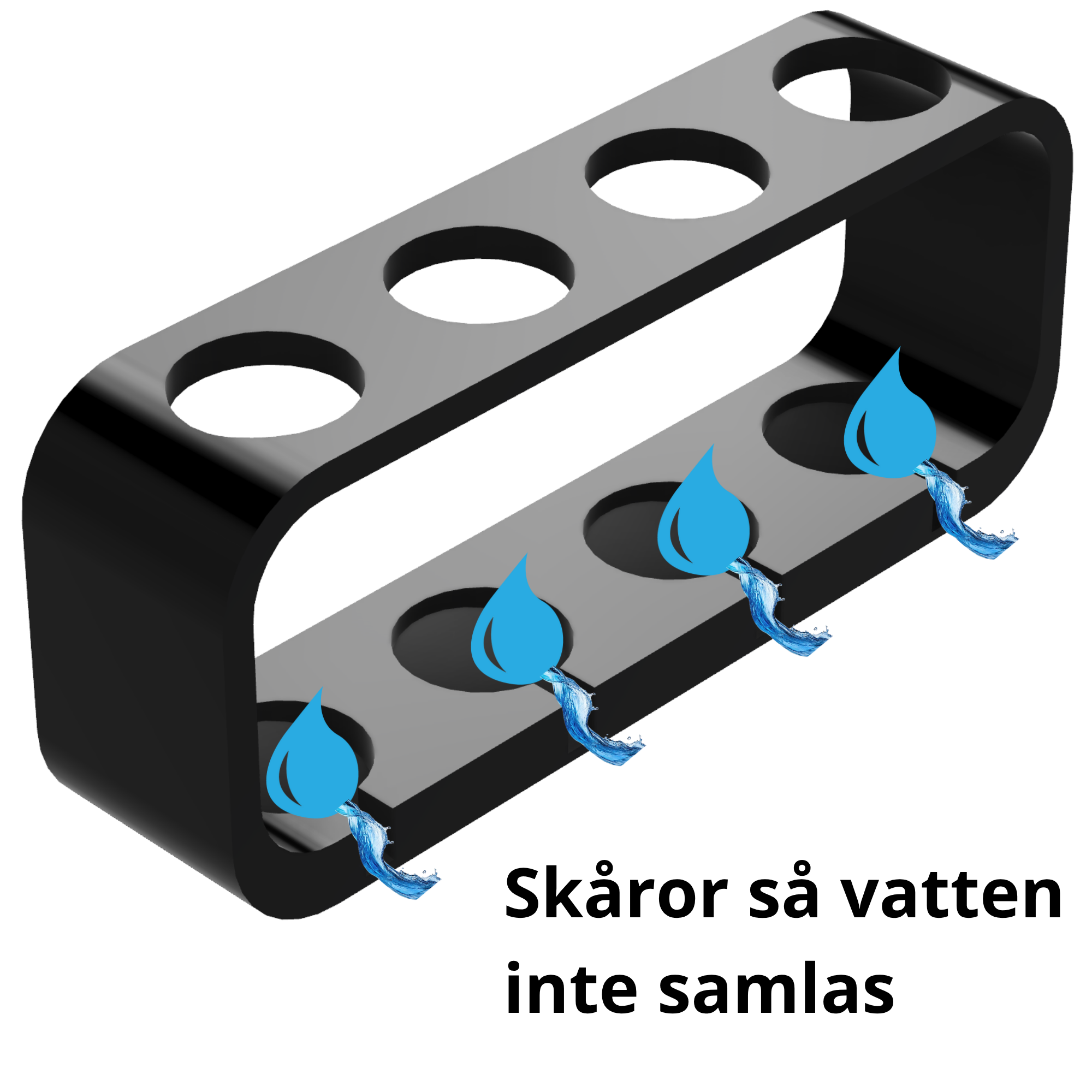 bild nr 4 på produkten: Hållare för 4 Tandborstar, Rakhyvlar, eller Tungskrapor - Håller Tandborstarna Separerade