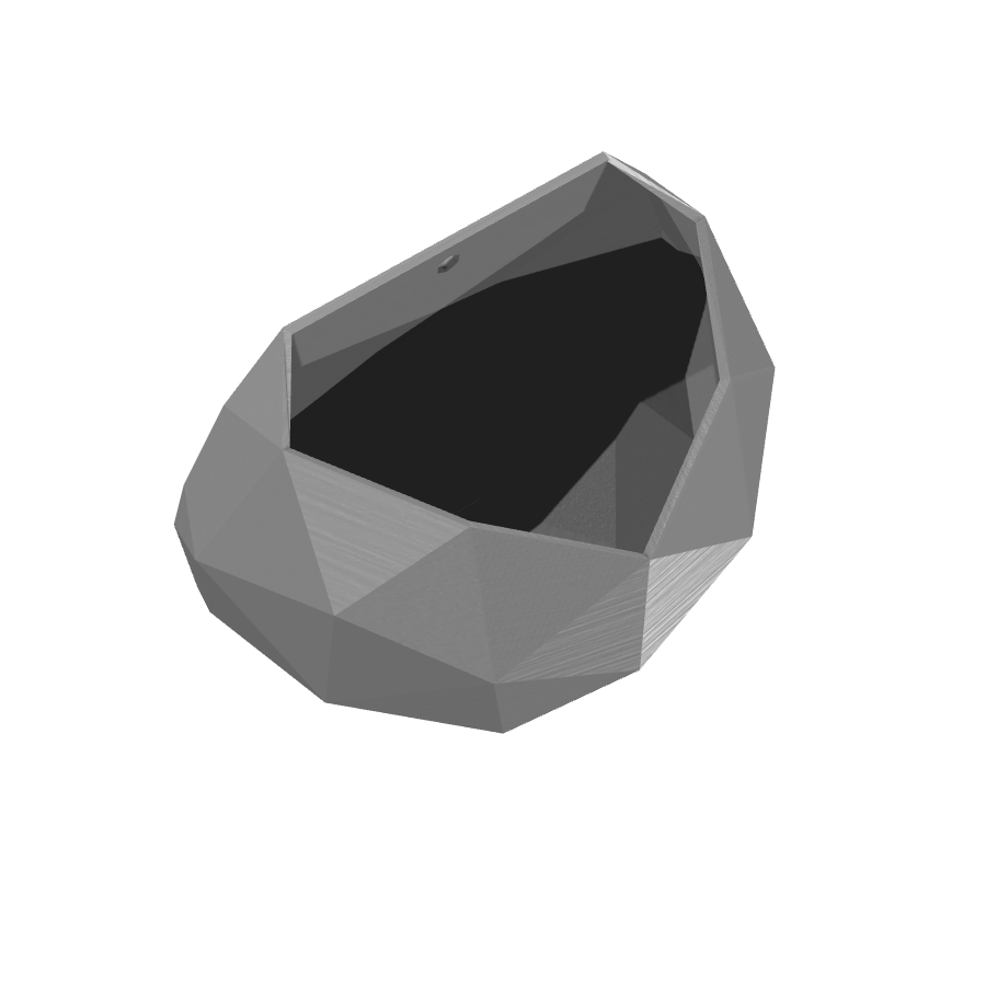 Bild på 3D printad produkt med namn: Väggkruka med låg polygon design för en modern och minimalistisk upplevelse, inspirerad av den senaste trenden inom 3D-printning