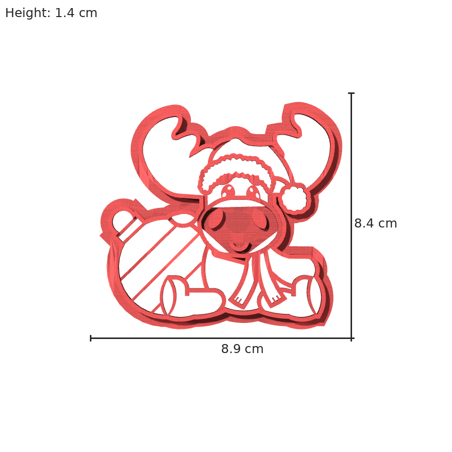 bild nr 8 på produkten: Kakform med renmotiv, inspirerad av julens magi, perfekt för bakning av pepparkakor och julgodis