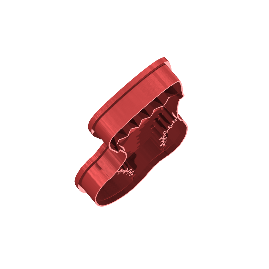 Bild på 3D printad produkt med namn: Kakform eller pepparkaksform i form av en julstrumpa, utmärkt för bakning och dekoration av pepparkakor vid jul