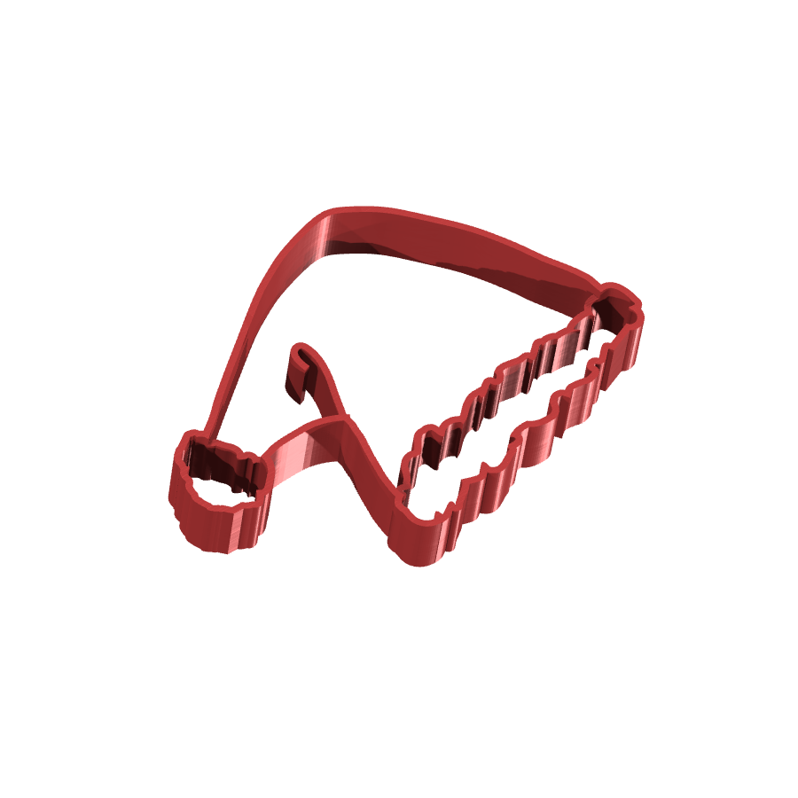 Bild på 3D printad produkt med namn: Kakform eller pepparkaksform i form av en julhatt, perfekt för att skapa juliga pepparkakor och tårtor