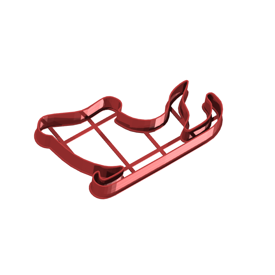 Bild på 3D printad produkt med namn: Kakform för julbak med inspirerande Sleigh-motiv, perfekt för att skapa festliga pepparkakor