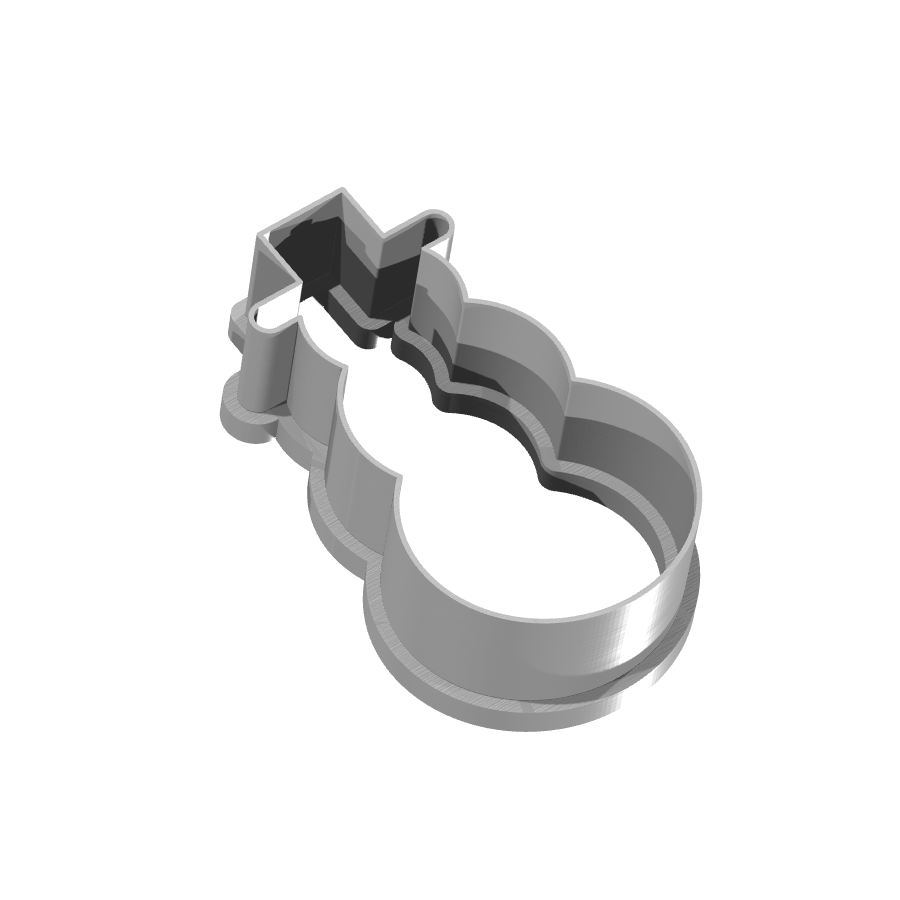 Bild på 3D printad produkt med namn: Kakform eller pepparkaksform i form av en julig snögubbe, inspirerad av klassiska vintermotiv, perfekt för att baka julens godaste pepparkakor