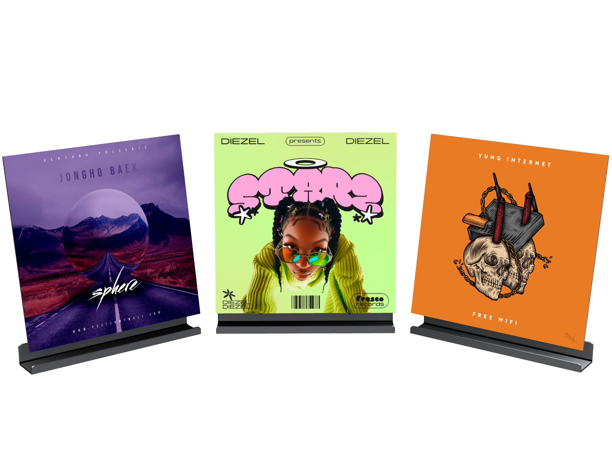 Extra bilder på produkten: Minimalistisk LP-hållare - Väggfäste för 12 tum vinylskivor – Visa upp dina favoriter med stil!