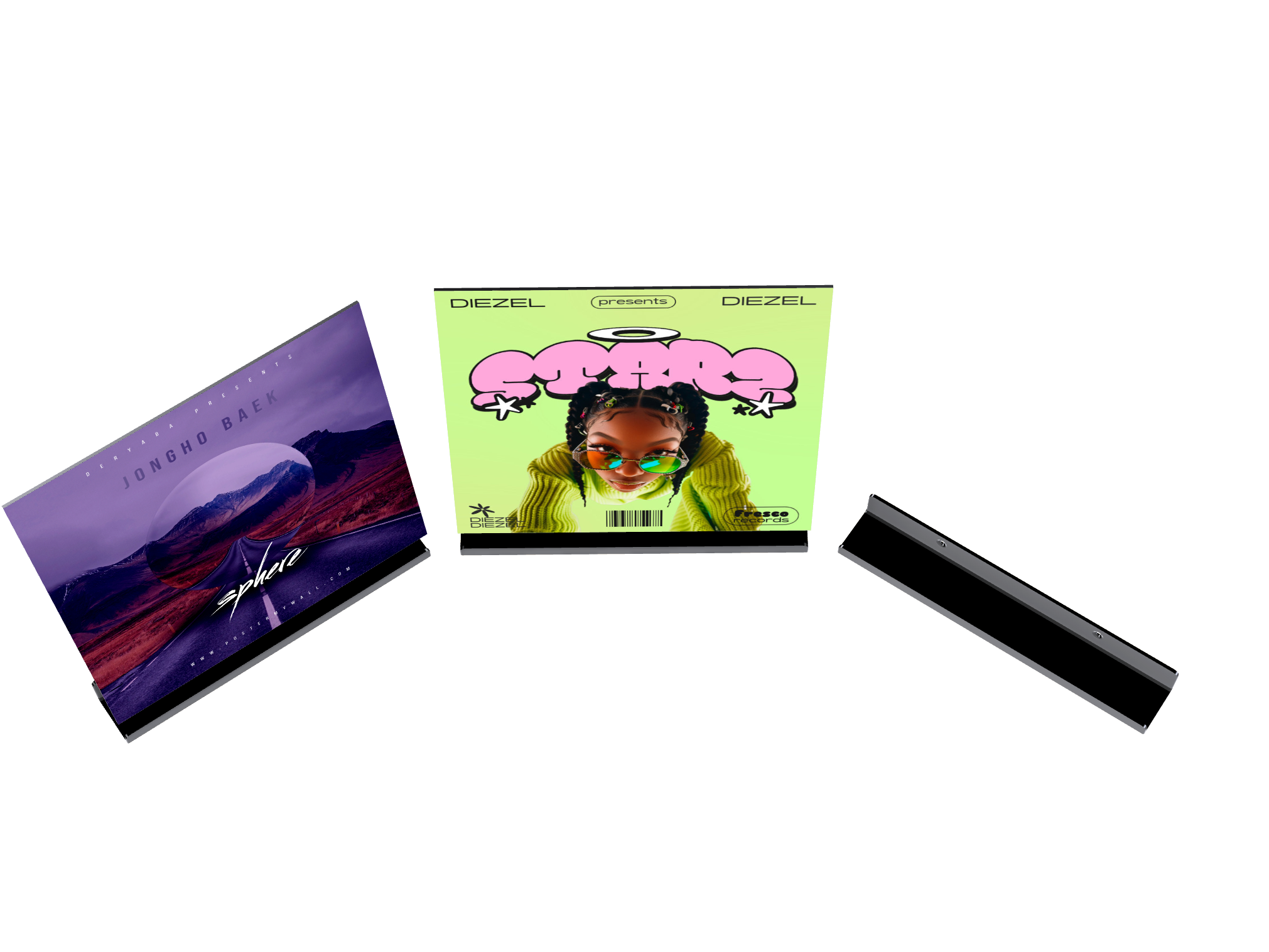 Extra bilder på produkten: Minimalistisk LP-hållare - Väggfäste för 12 tum vinylskivor – Visa upp dina favoriter med stil!