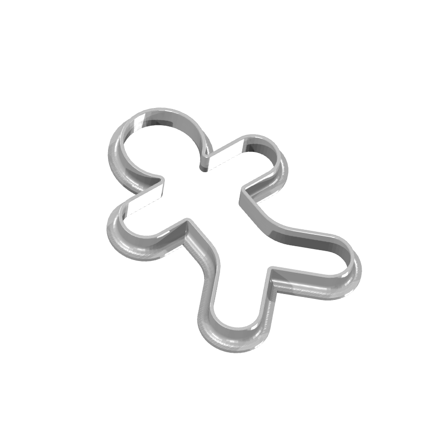 Bild på 3D printad produkt med namn: Kakform eller pepparkaksform i form av en person, perfekt för bakning och dekoration av kakor och pepparkakor, inspirerad av den klassiska människosiluetten