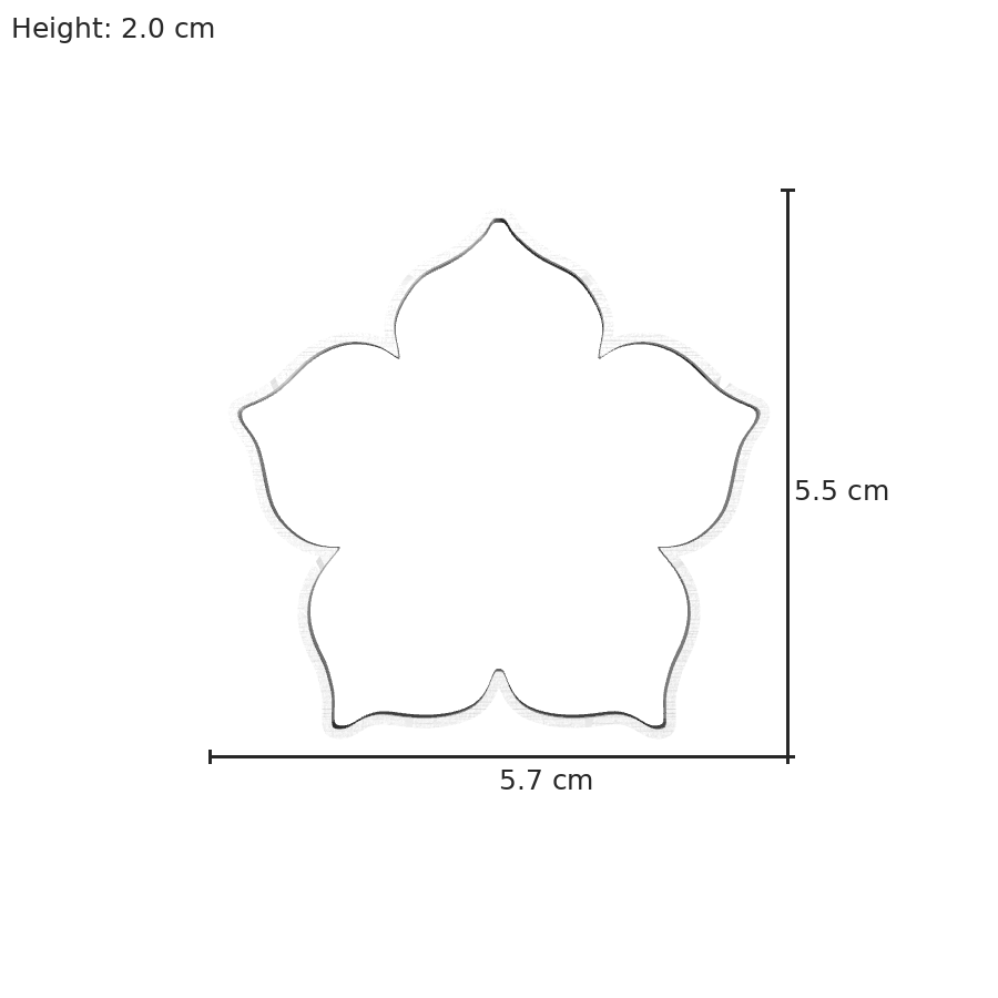bild nr 8 på produkten: Kakform eller pepparkaksform i form av en blomma, inspirerad av naturen, tillverkad med 3D-printteknik för att skapa ett dekorativt och funktionellt bakverktyg