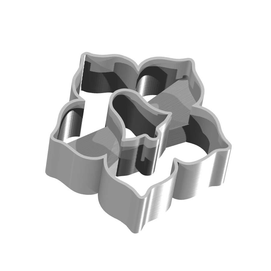 Bild på 3D printad produkt med namn: Kakform eller pepparkaksform i form av en blomma med ring - Inspirerad av natursköna former och romantiska dekorationer, perfekt för att baka kakor eller pepparkakor med en personlig touch