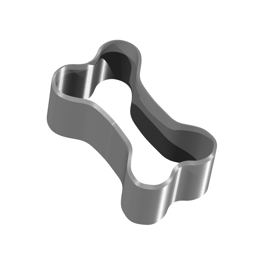 Bild på 3D printad produkt med namn: Kakform i form av hundben, inspirerad av hundälskare och bakning, perfekt för att skapa roliga pepparkakor