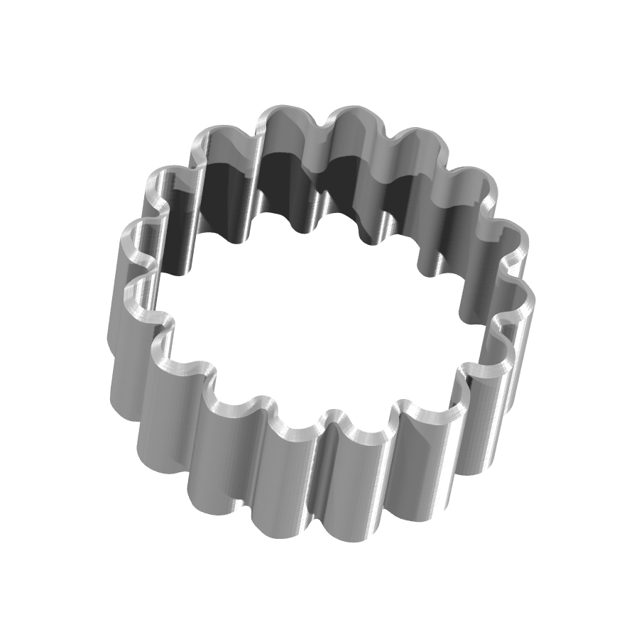 Bild på 3D printad produkt med namn: Kakform eller pepparkaksform med Circle Wo Star-design, perfekt för julbaket och dekorationer