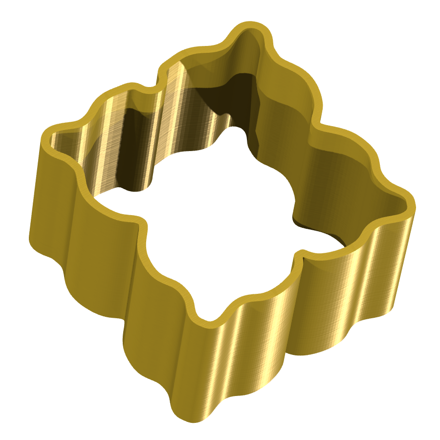 Bild på 3D printad produkt med namn: Kakform i form av en kanelstjärna, inspirerad av klassiska bakverk, tillverkad med 3D-printteknik för att skapa en unik och funktionell kakform för hemmabagare och proffs