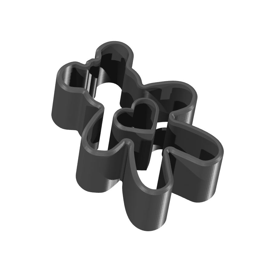 Bild på 3D printad produkt med namn: Kakform i form av björn med hjärta, inspirerad av klassiska barnberättelser, perfekt för att baka pepparkakor eller andra söta bakverk