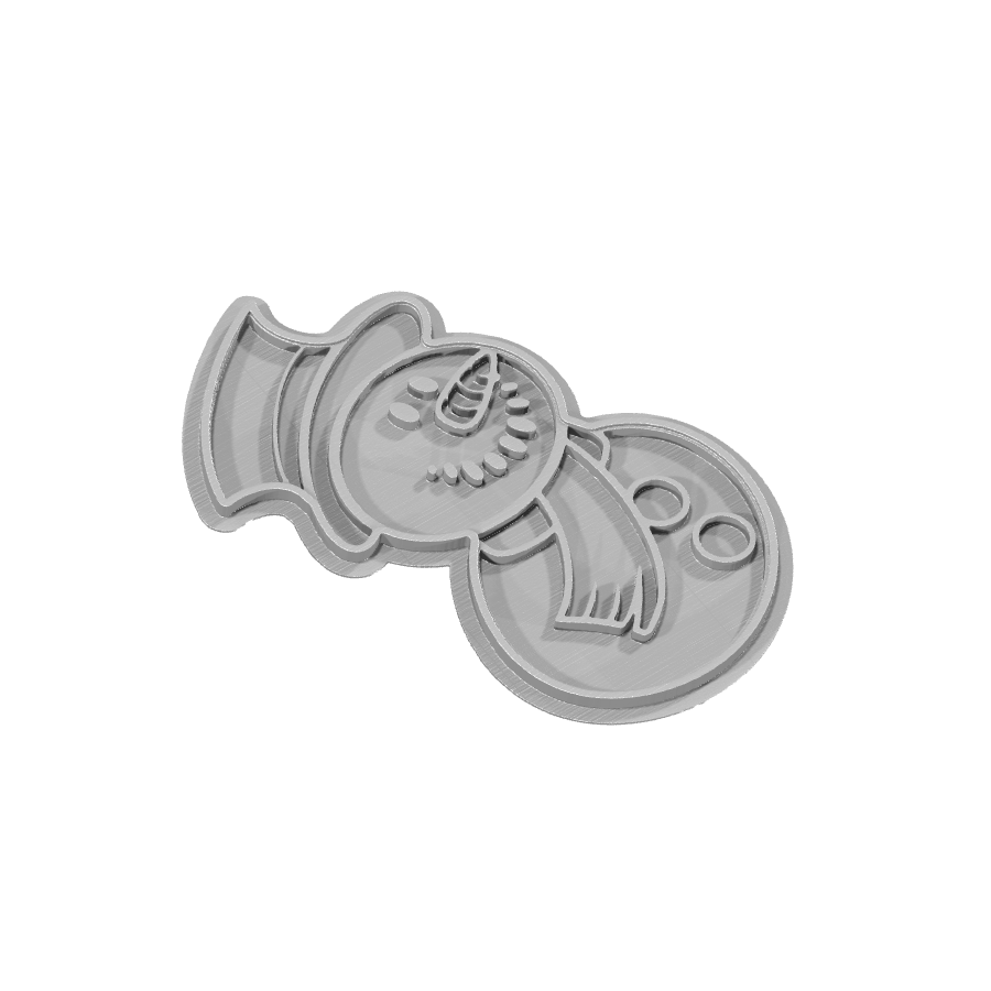 Bild på 3D printad produkt med namn: Juldekoration i form av en snögubbe, inspirerad av vintersäsongen, perfekt för att dekorera ditt hem eller kontor under julen