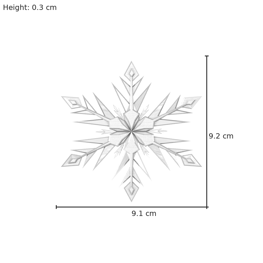 bild nr 8 på produkten: 3D-utskriven juldekoration i form av en vacker snöflinga, dekaler för jul Dekorationer, perfekt för heminredning och julpynt