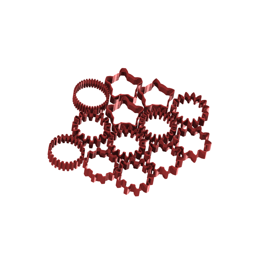 Bild på 3D printad produkt med namn: Julig pepparkaksform iOuter Involute-design, perfekt för att baka traditionella jul kakor med en twist