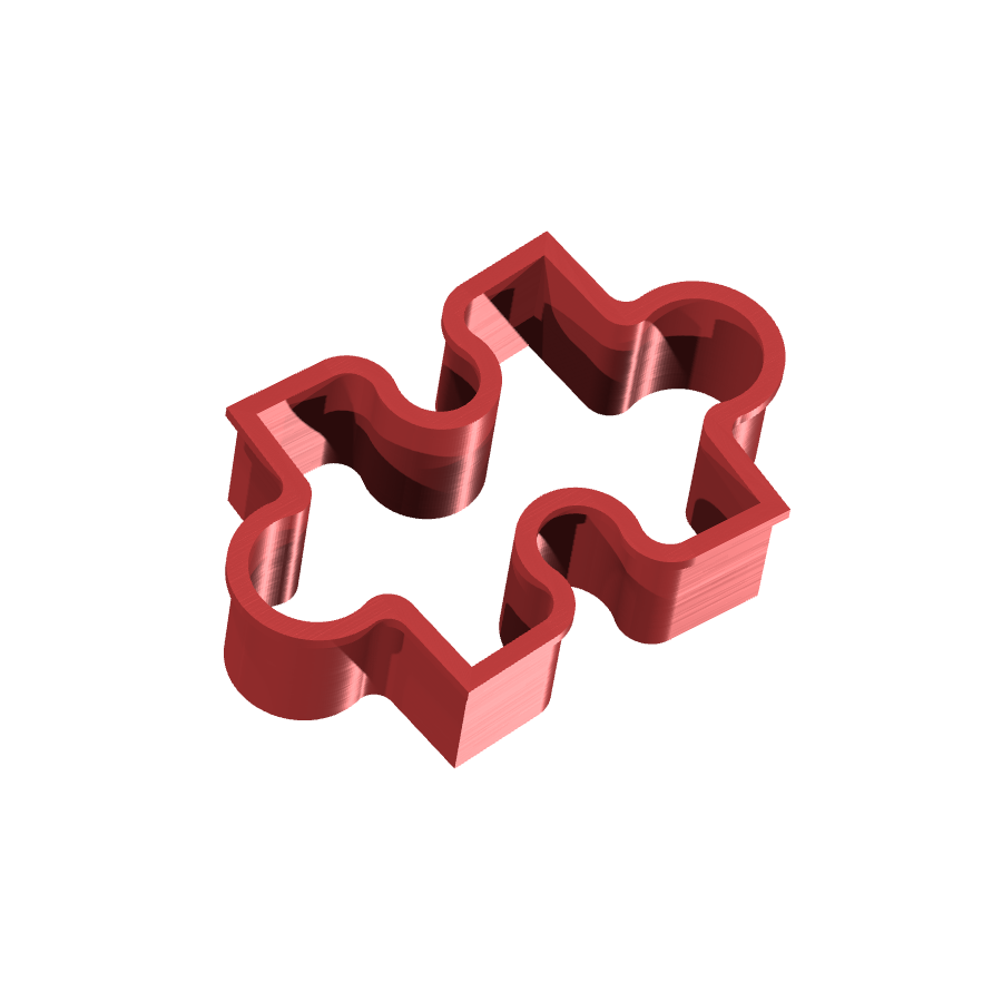 Bild på 3D printad produkt med namn: Pepparkaksform och kakform för julbak i pärlform - Puzzle Cookie Cutter 2, inspirerad av klassiska puzzlebitar