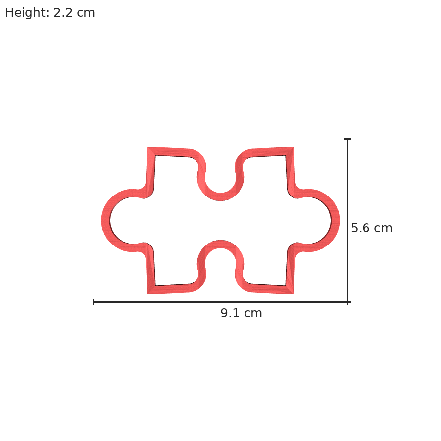 bild nr 8 på produkten: Pepparkaksform och kakform för julbak i pärlform - Puzzle Cookie Cutter 2, inspirerad av klassiska puzzlebitar