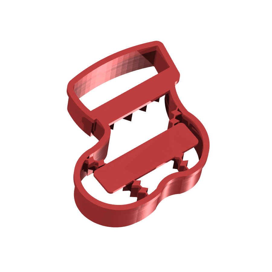 Bild på 3D printad produkt med namn: Pepparkaksform och kakform för julbak i boot-stil, perfekt för att skapa juliga pepparkakor och kakor