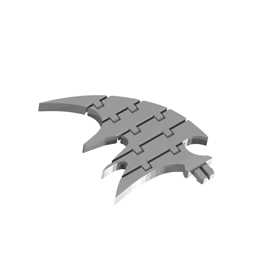 Bild på 3D printad produkt med namn: Flexi - Drakvinge höger, inspirerad av fantasyvärldar, perfekt för fans av mytiska varelser och rollspel