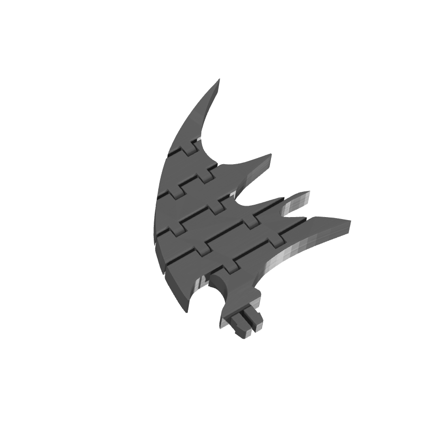 Bild på 3D printad produkt med namn: Flexi - Vinge för drake, inspirerad av fantasy-världen, tillverkad för att ge en känsla av styrka och frihet, perfekt för samlare och entusiaster