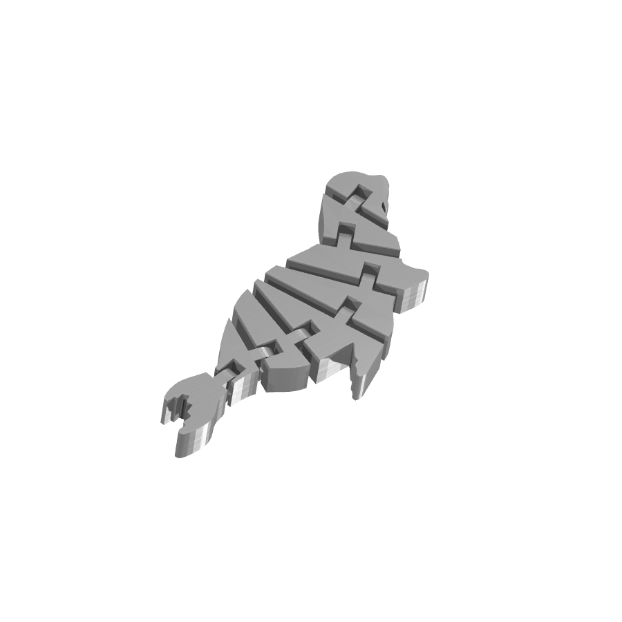 Bild på 3D printad produkt med namn: Flexi - Sjöleopard-figur, inspirerad av Seehund, för skrivbord eller hylla, gör ditt utrymme till ett marint äventyr