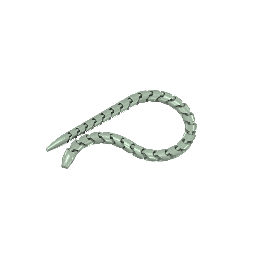 Bild på 3D printad produkt med namn: Flexibel ormliknande kabelvinda, inspirerad av den mytologiska ormen, perfekt för att organisera kablar och sladdar