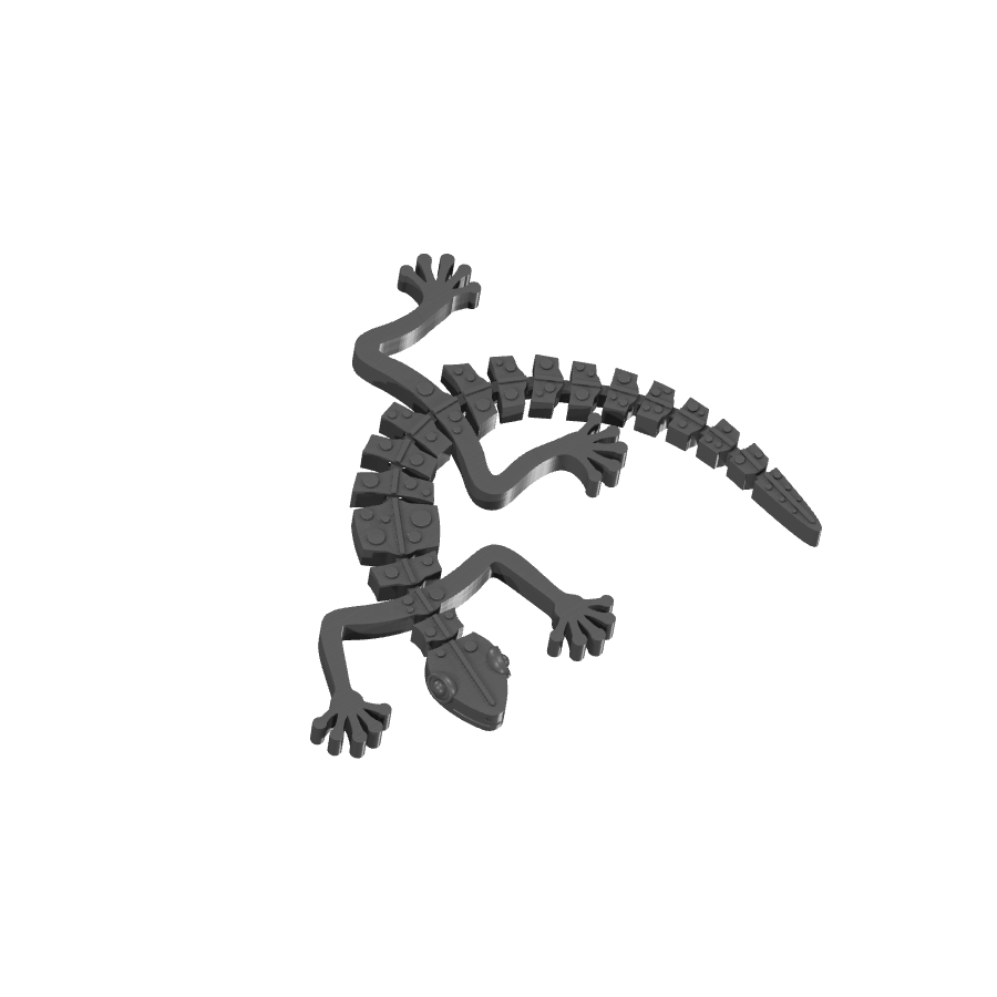 Bild på 3D printad produkt med namn: Flexi - Rörliga leder - Rörliga leder Geckoz Curved, inspirerad av geckans förmåga att klättra, för dekoration och samling