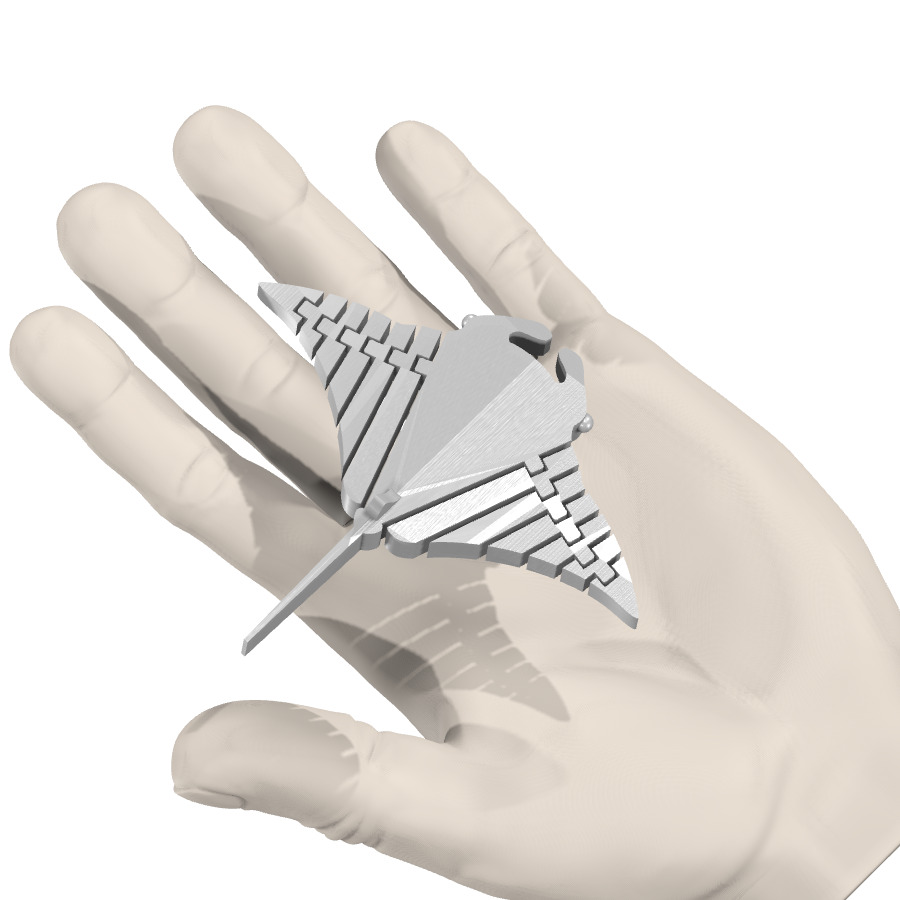 bild nr 4 på produkten: Flexi - Rörliga leder - Stingrocka, Stingray figur, inspirerad av strålar av ljus, för dekorativa eller pedagogiska ändamål