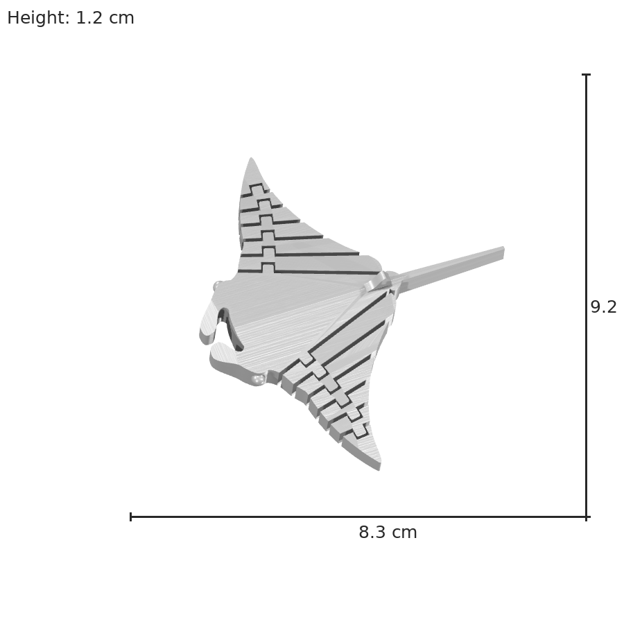 bild nr 8 på produkten: Flexi - Rörliga leder - Stingrocka, Stingray figur, inspirerad av strålar av ljus, för dekorativa eller pedagogiska ändamål
