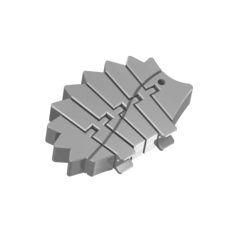 Bild på 3D printad produkt med namn: Flexi - Rörliga leder - Flexi - Igelkott, Hedgehog, en inspirerande konstruktion med rörliga delar, perfekt för teknikintresserade och fans av igelkottar