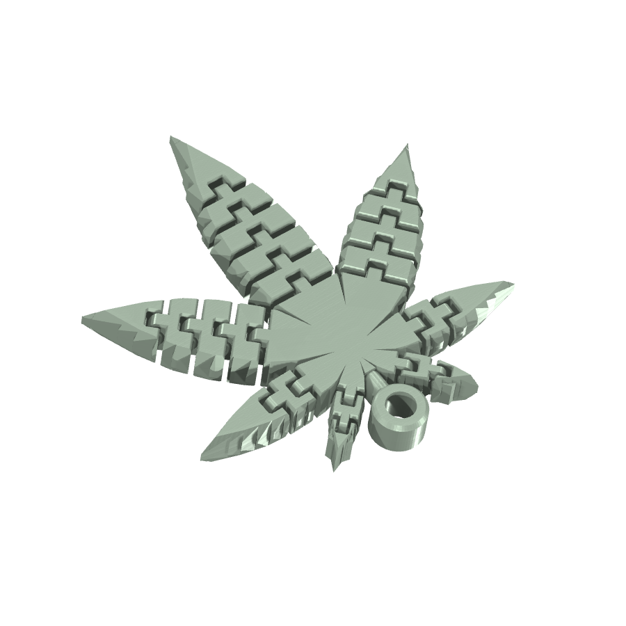 Bild på 3D printad produkt med namn: Flexi - Rörliga leder - Flexi Weed 86 mm, en flexibel och funktionell komponent inspirerad av växter, lämplig för modellbyggnad och skapande av rörliga modeller