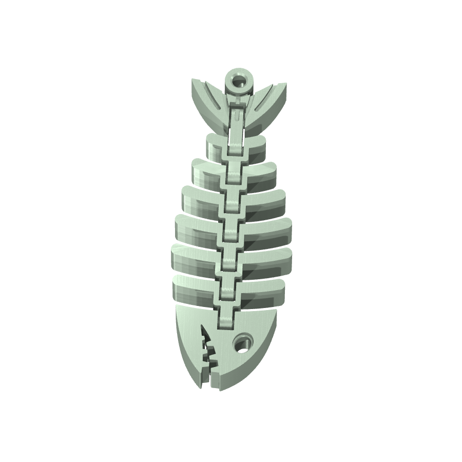 bild nr 3 på produkten: Fiskfossil-nyckelring, ett flexibelt och dekorativt tillbehör inspirerat av fossila fiskar, som kan användas för att hålla reda på dina nycklar