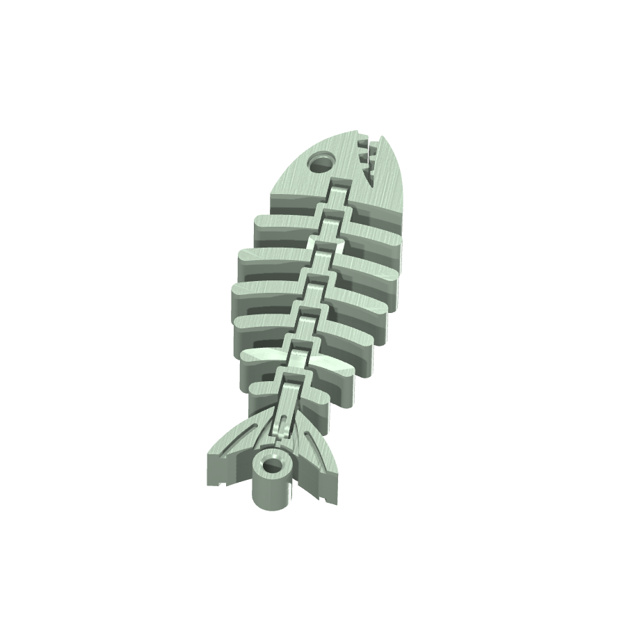 bild nr 7 på produkten: Fiskfossil-nyckelring, ett flexibelt och dekorativt tillbehör inspirerat av fossila fiskar, som kan användas för att hålla reda på dina nycklar