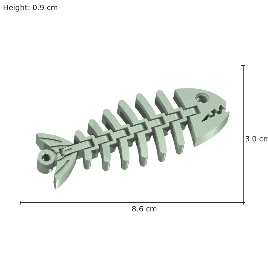 bild nr 8 på produkten: Fiskfossil-nyckelring, ett flexibelt och dekorativt tillbehör inspirerat av fossila fiskar, som kan användas för att hålla reda på dina nycklar