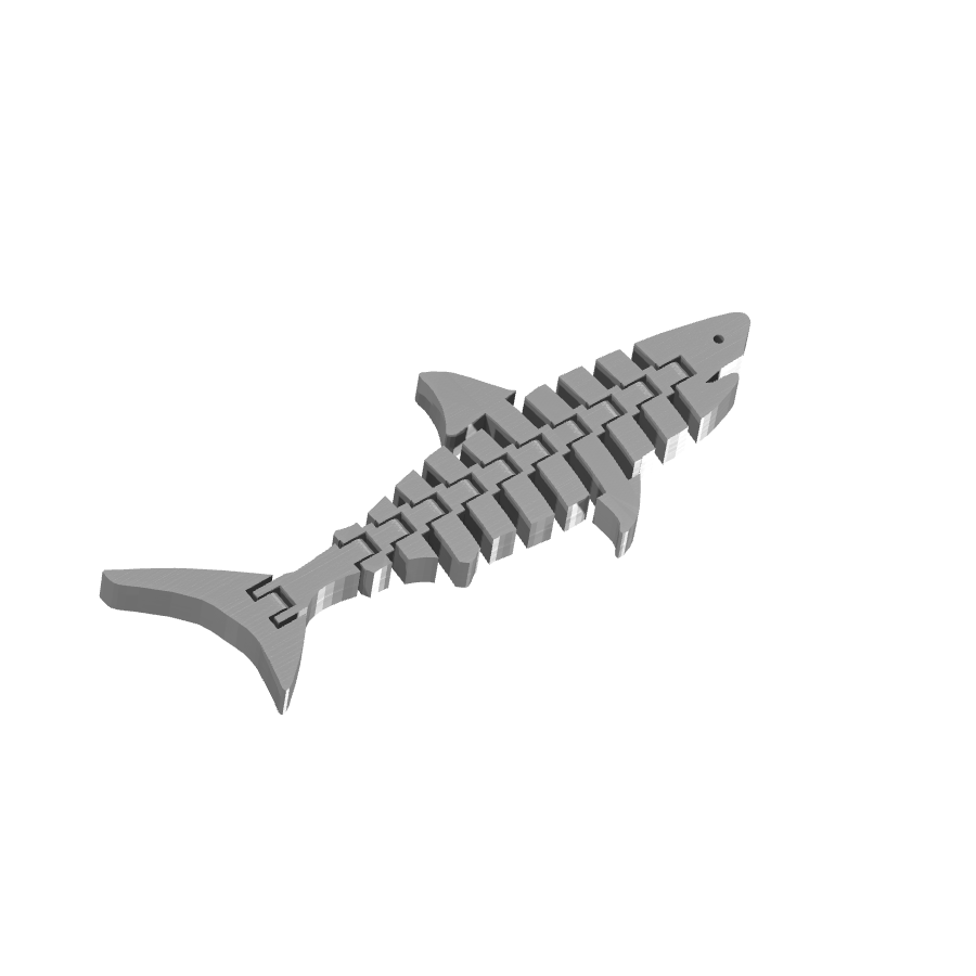 Bild på 3D printad produkt med namn: Hajmodell inspirerad av Shark, Flexi - Clean Flexi Shark V2, för barn och vuxna som gillar havets varelser